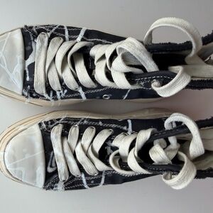 R13 Black and White Lace Up Boots